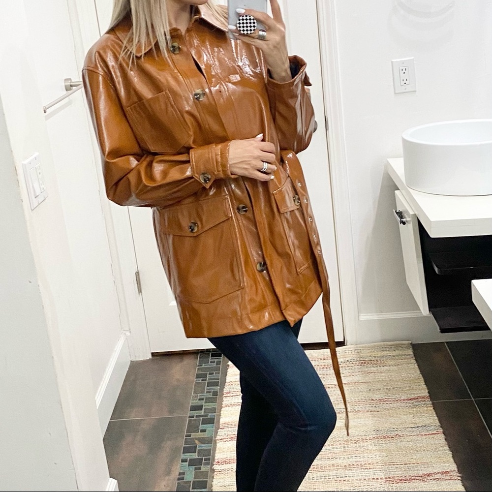 NWT TOPSHOP leather jacket size 10